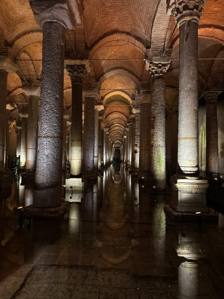 Rows of columns in the Basilica Cistern, Istanbul