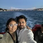 Tushar and Sanju on a Bosphorus cruise